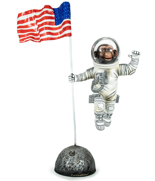 Astrochimp with Flag