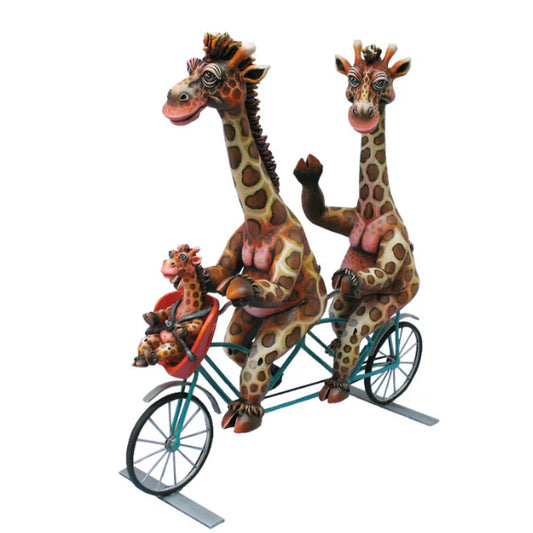 Giraffe Family on Bike